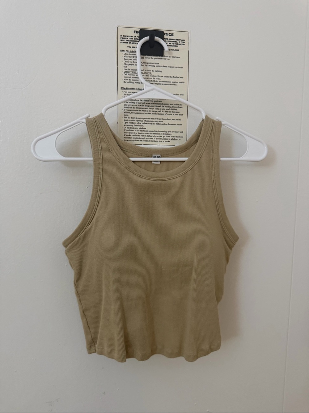 Uniqlo Ribbed Tank Top in Beige